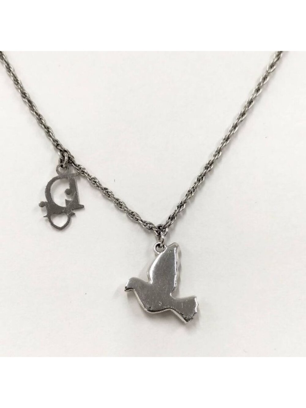 Dior Necklace Bird Line Stone Silver Plated - Picture 2 of 7